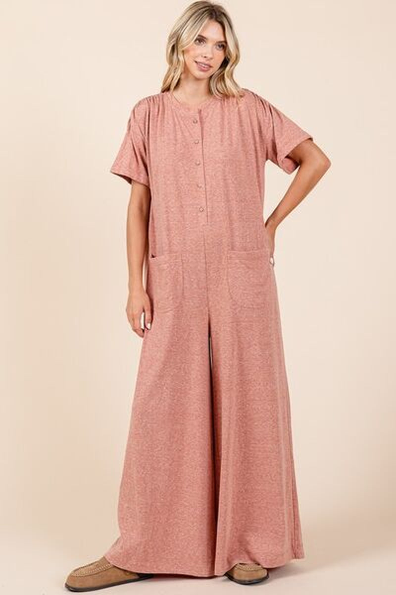 Button Detail Jumpsuit |