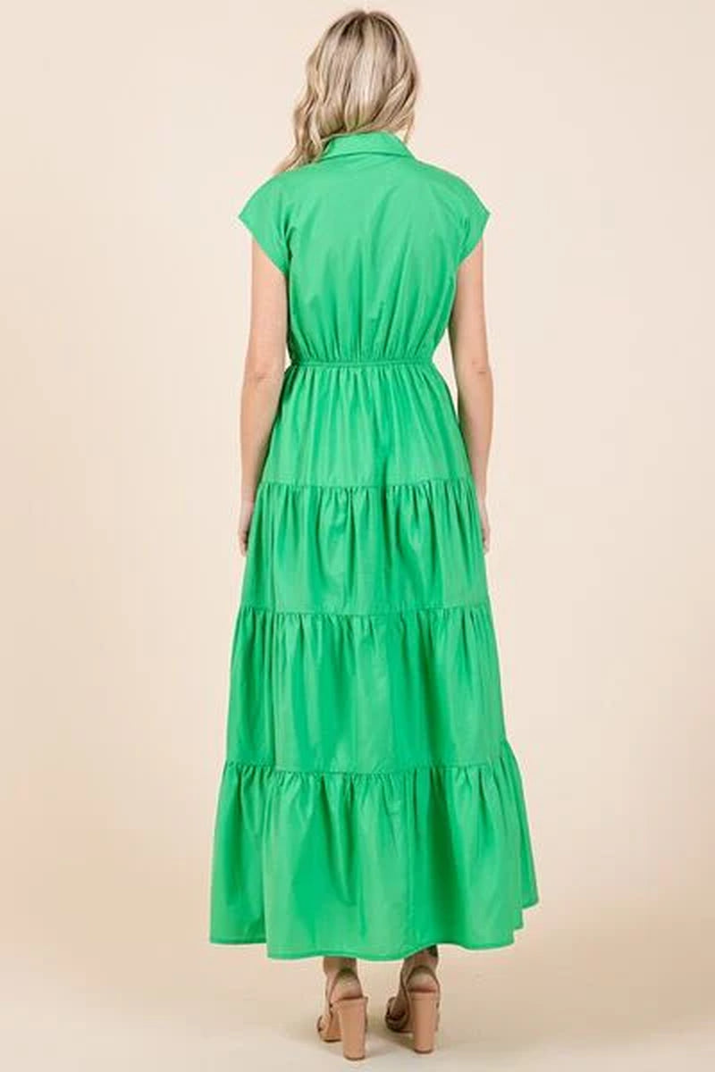 Tiered Maxi Shirt Dress |