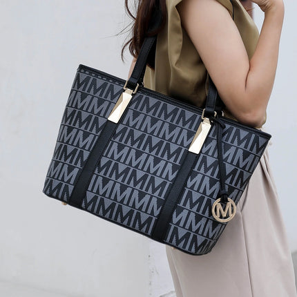 Marimar Women'S Tote Bag with Pouch and Wristlet, Signature 4 Piece Set by Mia K - Grey