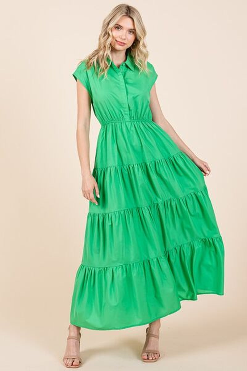 Tiered Maxi Shirt Dress |