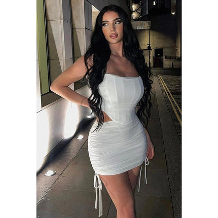 Bombshell Ruched Mini Skirt Set