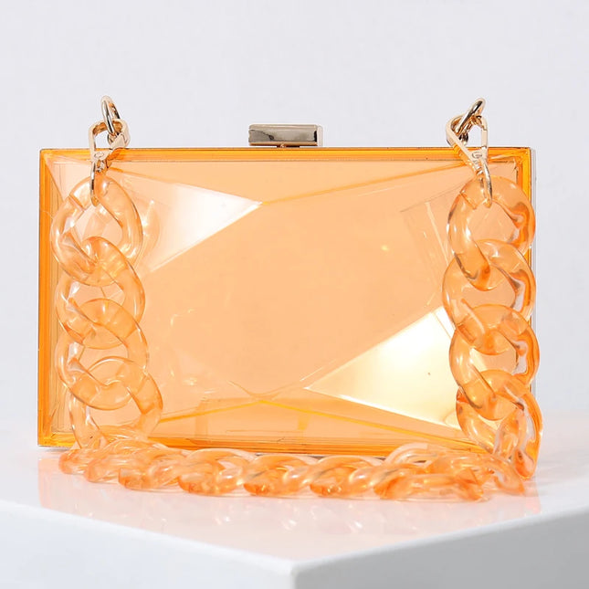 Transparent Bag for Women Diamond Clutch Jelly Acrylic Clear Purses and Handbag Shoulder Crossbody Bags 2025 New Fashion Female